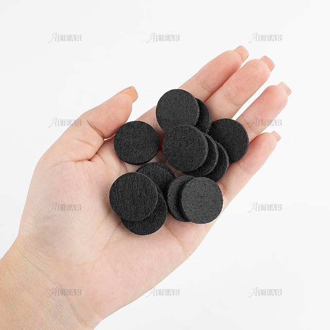 AUEAR, 100 Pack Black 22mm Replacement Refill Pads Felt Pad for Essential Oil Diffuser