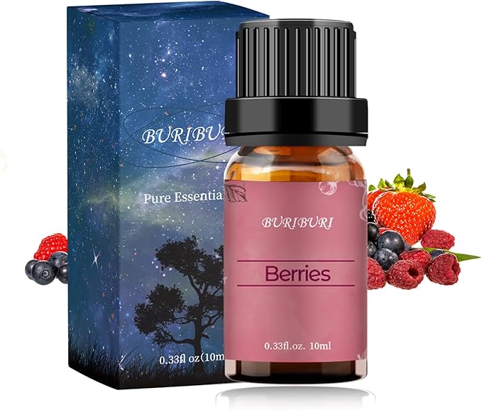 BURIBURI Berries Essential Oil 10ml Premium Grade Scented Oil Berries Fragrance Oil for Diffusers, Massage, Candle Making Soap Making