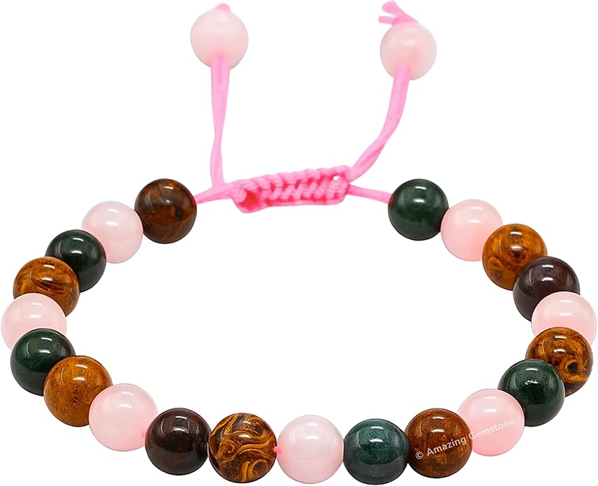 Natural Healing Crystal Bracelet for Women - Mens Bracelet Energy Balancing Gemstones Set - Adjustable Stone Bead Bracelet for Men and Women - Chakra Crystal Therapy Accessory, Meditation