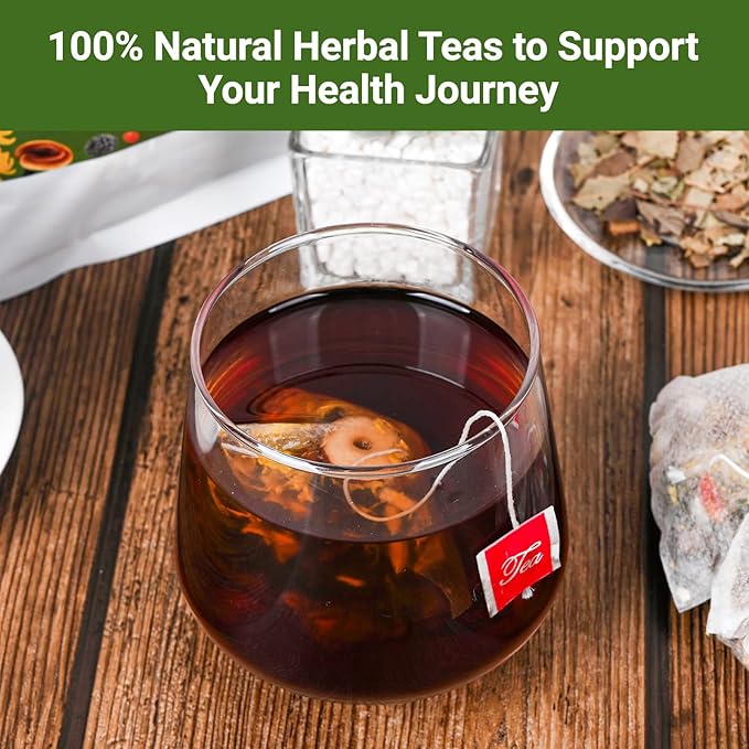 Liver Detox Tea, Chinese Kidney and Liver Cleanse Detox Herbal Tea Support Kidney Healthy Function with 11 Precious Ingredients Formula (30 Bags/2 Pack)