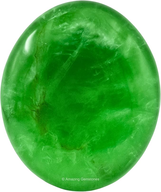 Amazing Gemstone Green Fluorite Crystals and Healing Stones - Large Palm Stone Crystals Piedra - Crystal for Good Luck, Balanced Positive Energy, Meditation - Unique Stocking Stuffers Gifts for Women