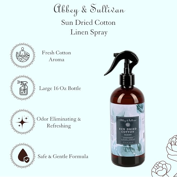 Abbey & Sullivan Linen Spray, Sun Dried Cotton, 16 oz.