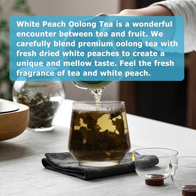 HANFANGLING White Peach Oolong Tea and Strawberry Black Tea, Natural Loose Leaf Tea,The Choice for Enjoying a Beautiful Life,Tea Lover's Gift (White Peach Oolong Tea + Strawberry Black Tea)