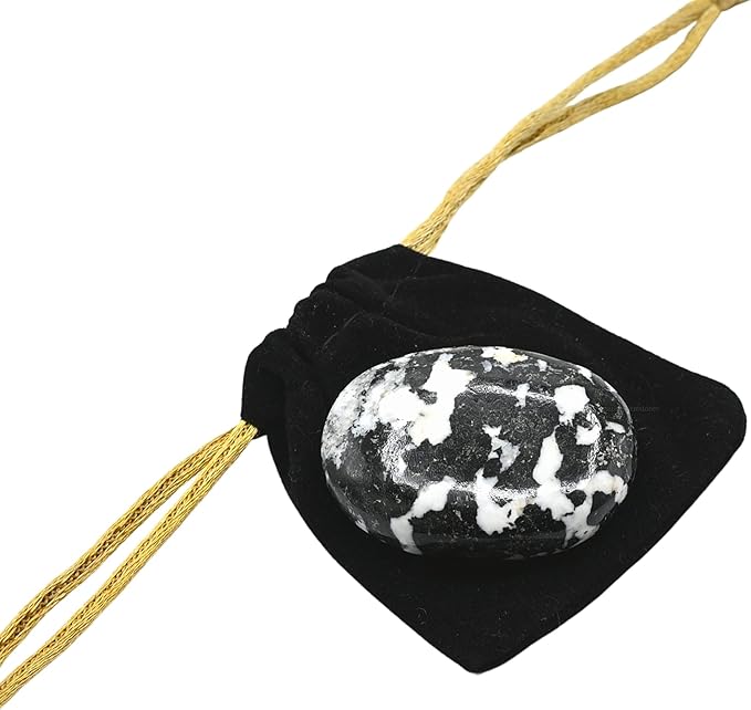 Amazing Gemstone Black and White Tourmaline Crystals and Healing Stones - Large Palm Stone Crystals Piedra - Crystal for Good Luck, Positive Energy, Meditation - Unique Stocking Stuffers, Gifts Women