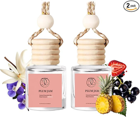 2Pack Plum Jum Scented Automotive Air Freshener Set, Car Accessories Decoration Hanging Scented Car Diffuser for Men Women Best Gifts