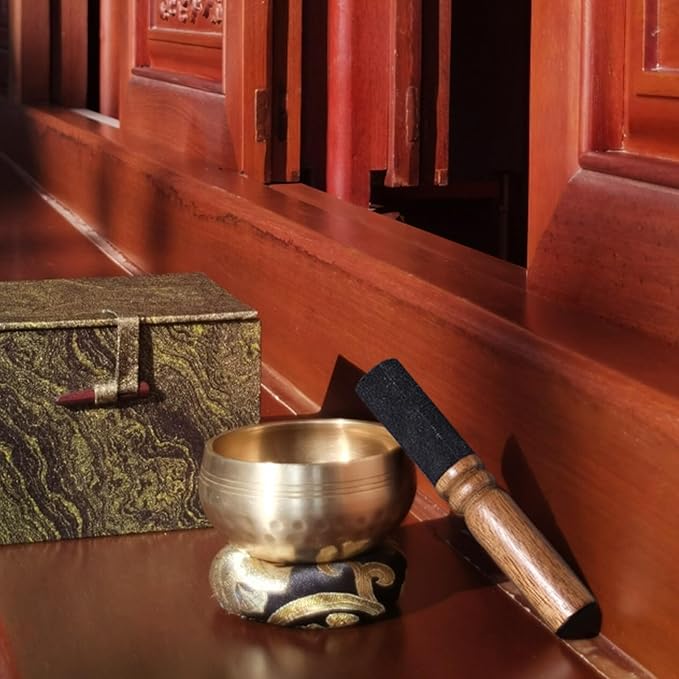 Tibetan Singing Bowl Set (3.15 Inch, copper) - Hand-Hammered, Perfect for Sound Bath, Yoga & Meditation Stress Relief, Comes with Gift Box, Free Palo Santo Wood + California White Sage