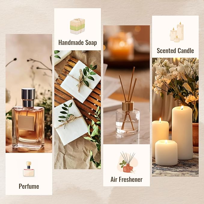 Men Essential Oils Set, Fragrance Oil for Diffuser, Leather, Tobacco, Cedar, Bourbon Whisky, Bergamot, Candle Scents for Candle Making, Soap Making Supplies, Man Aromatherapy Diffuser Oils Kit(6x10ML)