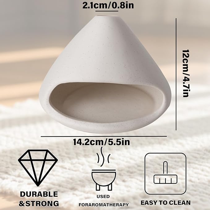 Palo Santo Burner- Mini Zongzi ceramics chiminea for sage/sticks/sone, ceramics Incense Holder with ash catcher, aromatic meditation gifts for women anxiety relief, ceramic copalera home decor