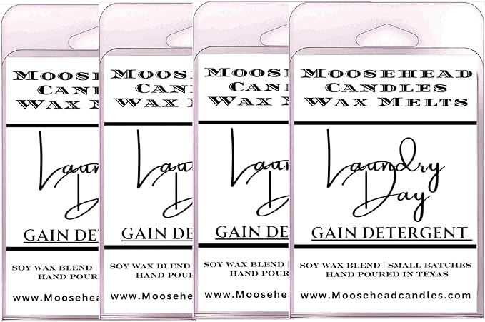 Laundry Day Wax Melts 4 Pack – Fresh & Clean Gain Detergent Inspired Scented Wax Melts, Long-Lasting Soy Wax for Home and Office, Aromatherapy Wax Melts for Laundry Lovers