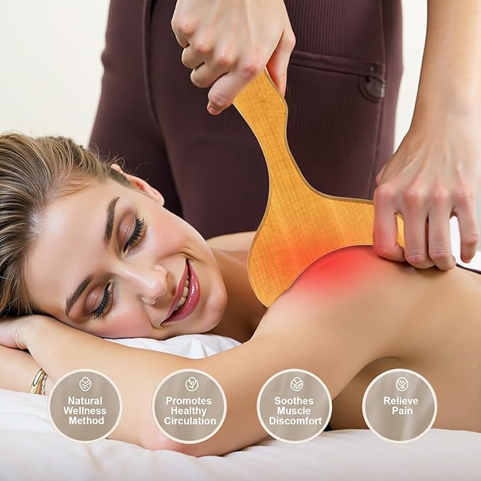 6-in-1 Wood Therapy Massage Tools & Lymphatic Drainage Massager Kit - Maderoterapia Wooden Body Sculpting Set for Anti-Cellulite, Muscle Pain Relief, Body Contouring, Shaping