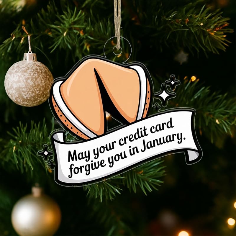 Funny Personalized Fortune Cookie Ornament, Custom Holiday Decoration, Gag Gift for Friends, Food Lover Christmas Keepsake, Unique Ornament Acrylic Ornament – Personalized
