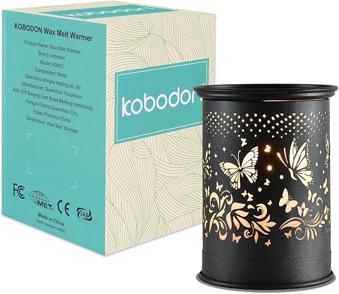 kobodon Metal Wax Warmer,Wax melt Warmer,Candle Wax Burner, Electirc Wax Melt Warmer Candle Melter as Gifts for Moms Grandma Women Girls(Butterfly)……