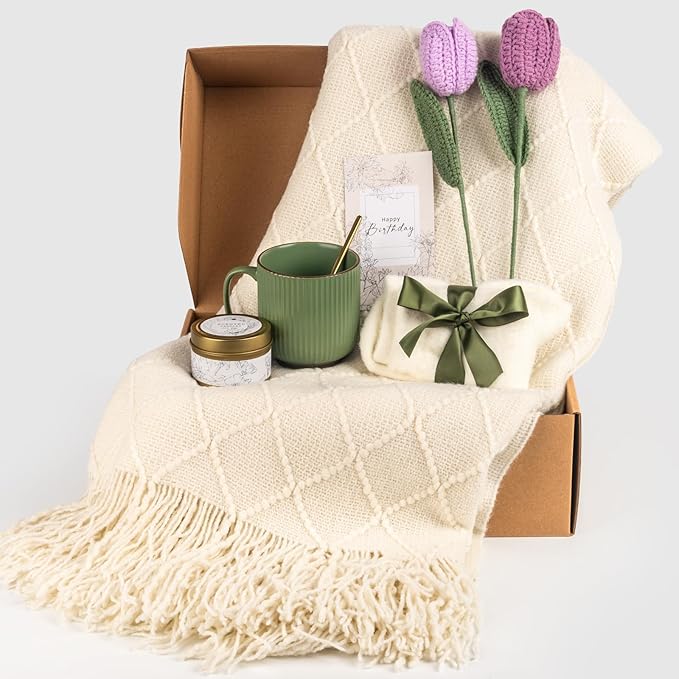 Anforsun Birthday Gifts for Women, Self Care Gifts Get Well Soon Gifts Package, Relaxing Care Package, Happy Birthday Gift Basket for Women, Her, Mom, Sister, Best Friend, Wife, Girlfriend, Coworker