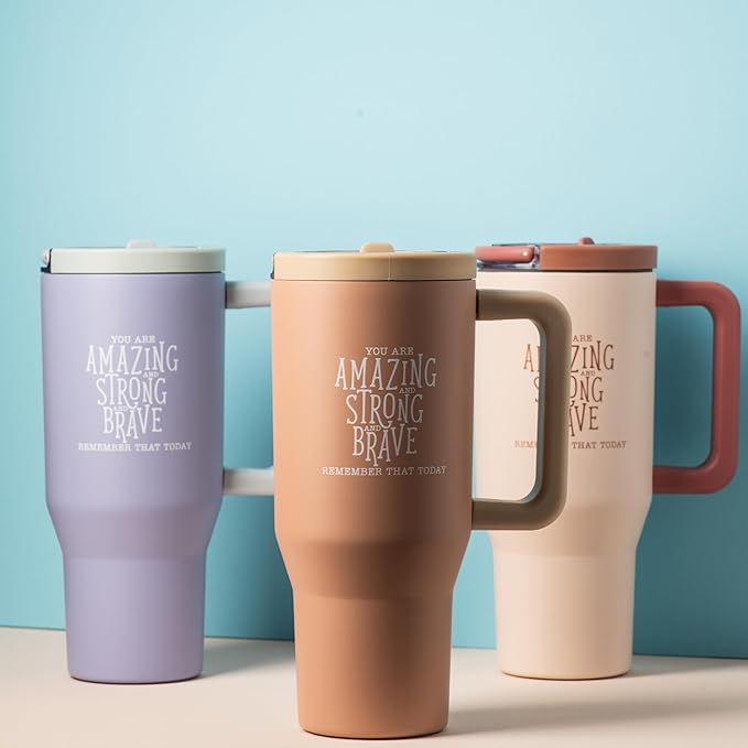 DIVERSEBEE 30 oz Insulated Stainless Steel Tumbler with Lid, Inspirational Birthday Thank You Gifts for Women, Mom, Wife, Girlfriend, Teacher, Her, Nurses, Best Friend, Travel Mug (Mocha)