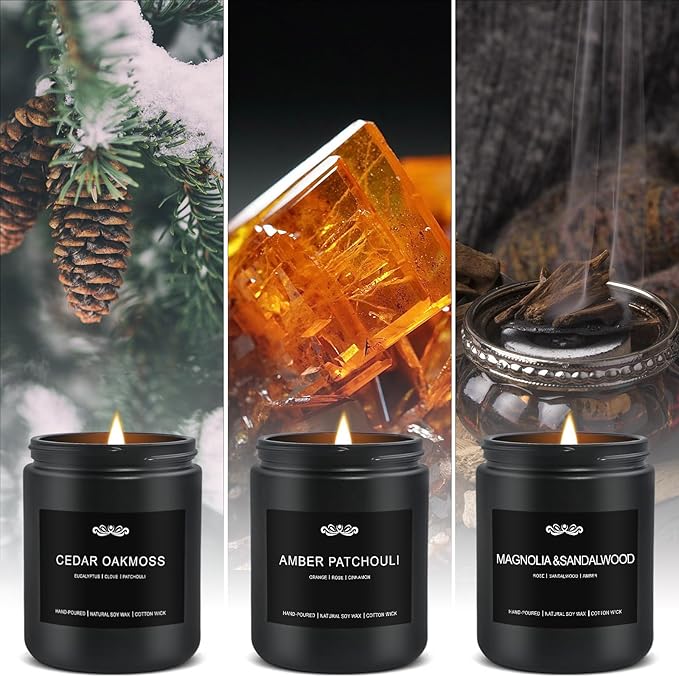 6 Pack Candles for Home Scented Aromatherapy Candles Gifts Set for Men, Men Candle Set, 42 oz 300 Hour Long Lasting Candles, Gifts for Mens, Birthday, Anniversary Present