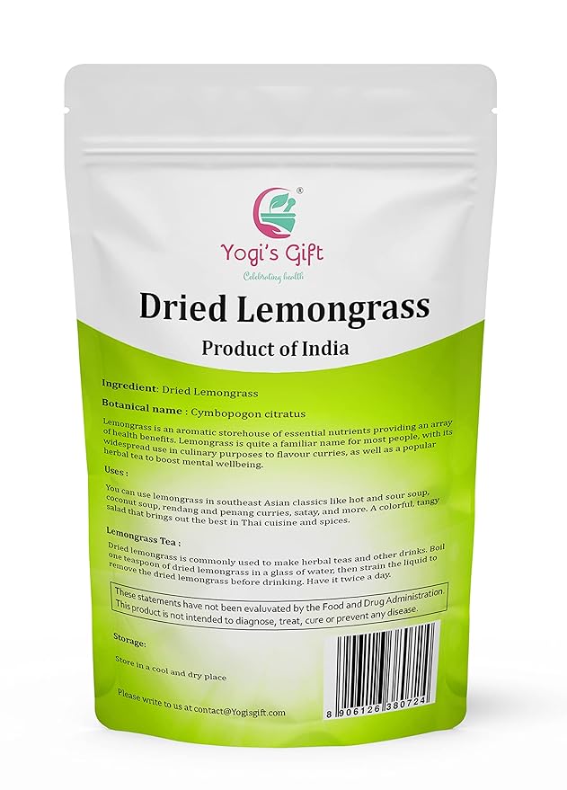 Dried Lemongrass 1 LB | Cut and Sifted Loose Leaf | Aroma Rich Lemon Grass | by Yogi's Gift ®