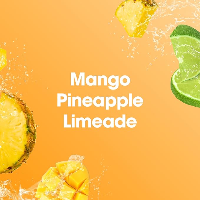 Optimum Nutrition Amino Energy Sparkling Hydration Drink, Electrolytes, Caffeine, Amino Acids, BCAAs, Sugar Free, Mango Pineapple Limeade, 12 Fl Oz, 12 Pack (Packaging May Vary)