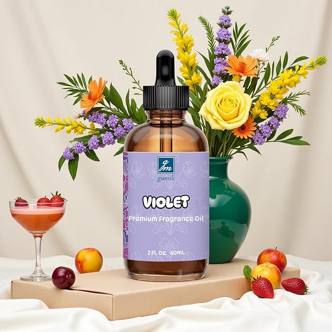Violet Fragrance Oil 2 Oz, Natural Scent Oil for Home Essential Oils Diffuser, Candle Making, Soap Making, DIY Body Oils, Perfume, Body Mist, Spray - Floral Scent