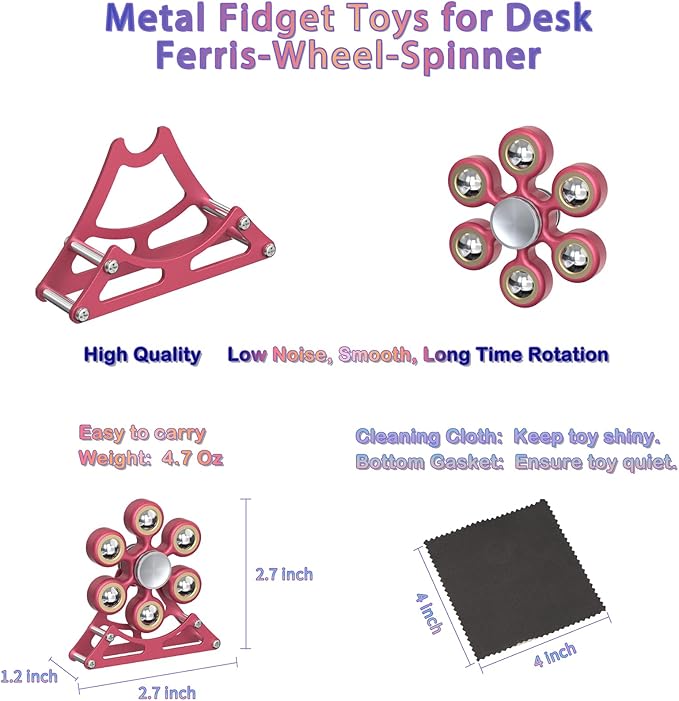 Desk Toys for Fidget Ferris-Wheel-Spinner: 4mins Kinetic-Spinning Cool-Gadgets, Cool-Stuff Thing Toy for Office School Home Man Women Christmas, Stress-Relief Game Gifts for Adult Teen Children Kid