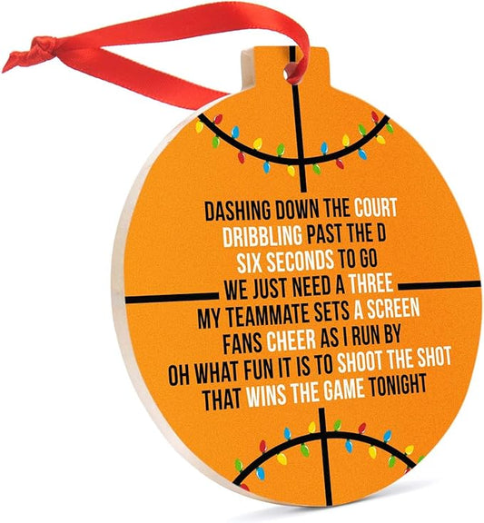 ChalkTalkSPORTS Basketball Round Ceramic Ornament | Jingle All The Way