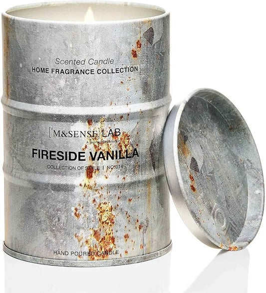 M&SENSE Fireside Vanilla Scented Candles Natural Non Toxic, Aromatherapy Candle for Stress Relief Meditation Relaxing, Housewarming Gifts for Women Men, 11.3oz 70 Hour Long Burning