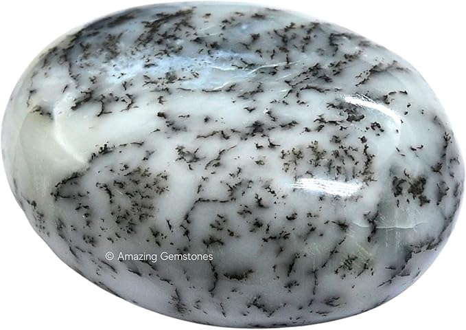 Amazing Gemstone Dendrite Opal Crystals and Healing Stones - Large Palm Stone Crystals Piedra - Crystal for Good Luck, Balanced Positive Energy, Meditation - Unique Stocking Stuffers, Gifts for Women