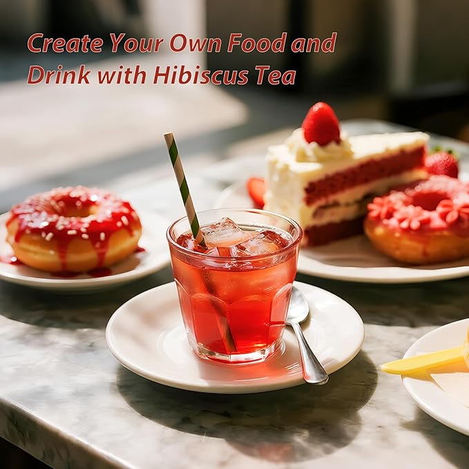 Pure Natural Hibiscus Tea Bags, Clear Heat And Moisturize Dryness, Rich In Antioxidants And Aids Digestion, Refreshing Sweet And Sour Fruity Taste, Caffeine-Free (1 Pack/50 Bags)