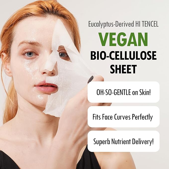 FARMSKIN Organic Face Mask, 12 pcs - Hydrating, Moisturizing, Brightening, Soothing, Cruelty-Free