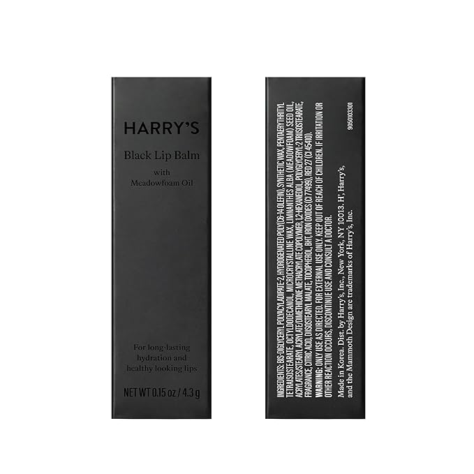 Harry's Black Lip Balm for Men - Hydrating Men's Lip Balm with Natural Finish - Korean Skincare Technology with Meadowfoam Oil (Pack of 2)