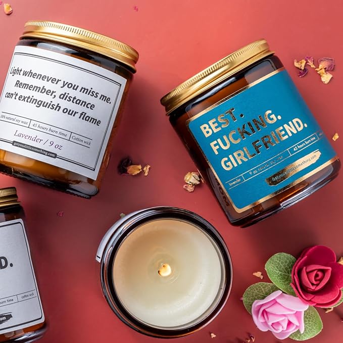 Gift for Girlfriend - Funny Birthday Candle for Girlfriend Romantic Present from Boyfriend - Unique Anniversary Candles Valentines Present Stocking Stuffer Christmas Gifts for GF Her Women