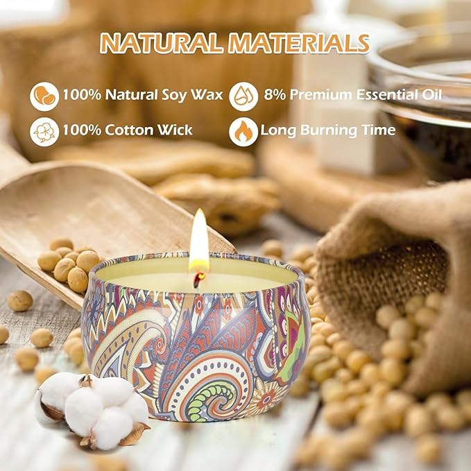 9 Pack 22.5oz in Total Scented Candles Gifts for Women,140-160 Hours Home Scented Candles,Aromatherapy Candle Gifts Set, Soy Wax Candles for Christmas Day, Birthday, Mothers Day, Valentine's Day