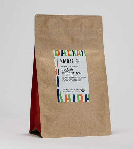 KAIBAE Organic Baobab Wellness Tea | Boosts Immunity and Benefits Digestive Health | Loose Leaf (4 oz.)