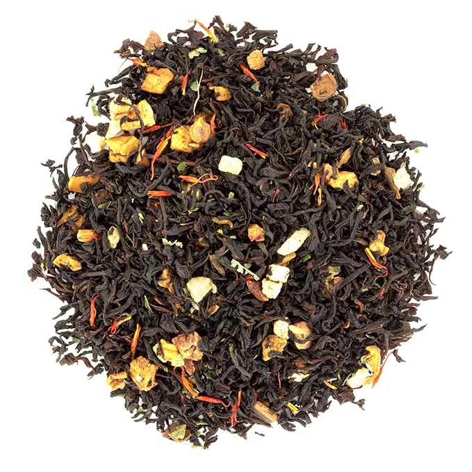English Tea Store Apple Spice Flavored Black Loose Leaf Tea Pouches - 4oz | Premium Black Tea with Orchard Apple and Cinnamon Notes | Fragrant Autumn Inspired Tea