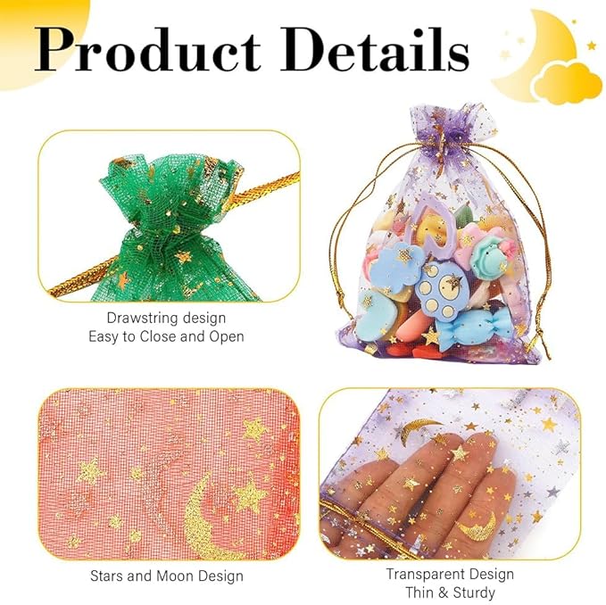 100 Pcs Mixed Colors Organza Gift Bags Small Jewelry Pouches Wedding Jewelry Bag 2x3 Inch Favour bags Lavender Bag for Wedding Birthday Party Christmas Candy Mesh Bags