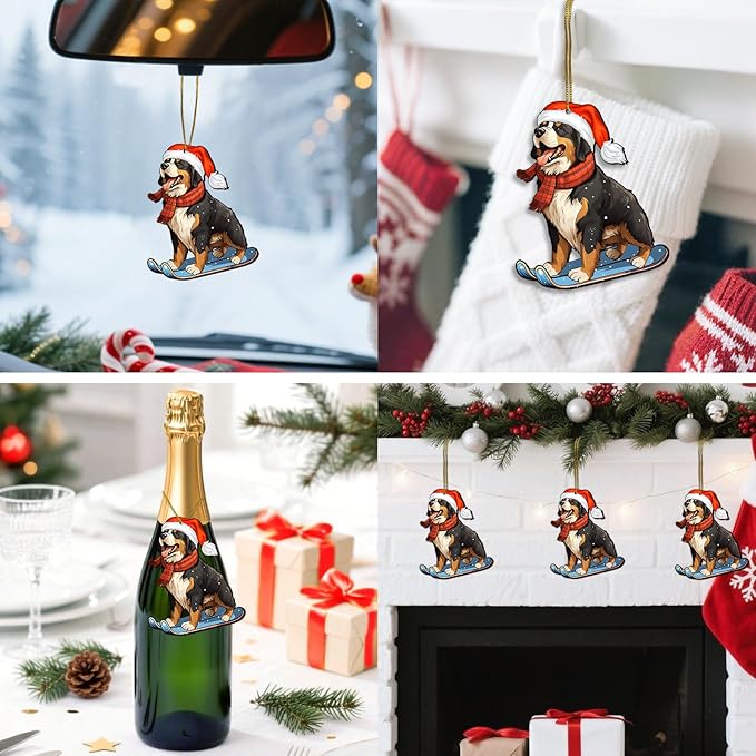 2 Side Printed Bernese Mountain Wooden Christmas Ornaments 2025, Keepsake for Women, Men and Friends, Bernese Dog Christmas Tree Ornaments, Christmas Tree Decorations