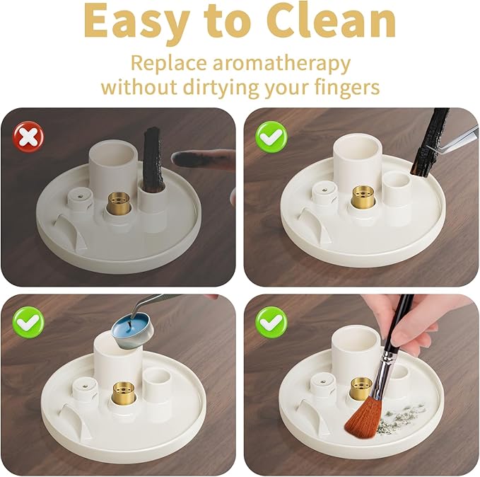 Luvan Palo Santo Holder, 5 in 1 Incense Holder for Burning Sage, Candle, Incense Sticks and Backflow Incense Cones - 6.06" Ceramic Ash Catcher Tray for Meditation Room Home Zen Decor