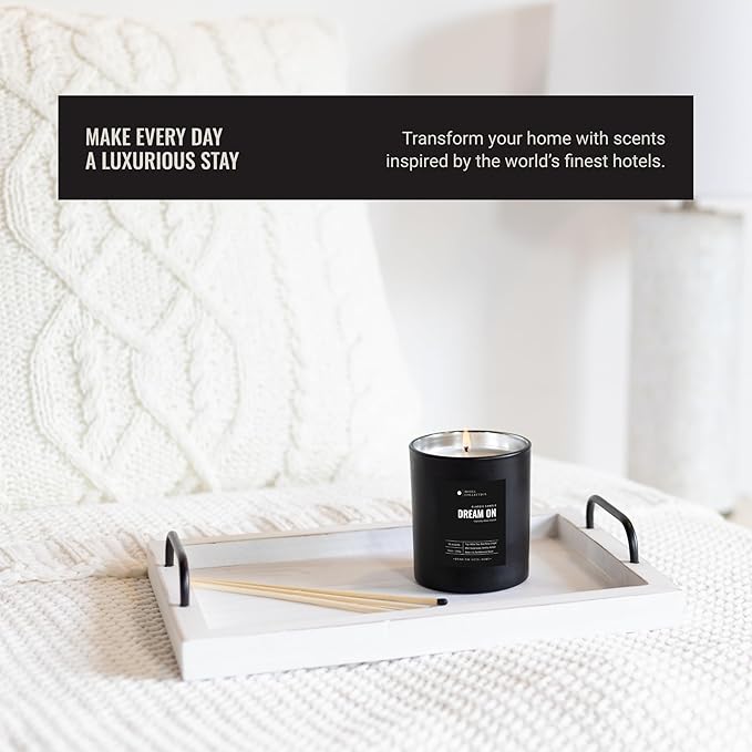 Hotel Collection - Crystal Oud Single Wick Classic Candle - Hotel Inpsired Luxury Candle - 90 - Hours Burn Time - Hints of Bergamot, Saffron, and Amber - 14 oz - Black