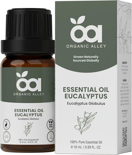 Eucalyptus Essential Oil by Organic Alley | 100% Pure & Revitalizing Aromatherapy - Breathe Easy & Refresh Your Senses with Eucalyptus Globulus | Natural Well-Being (0.33 Fl Oz)
