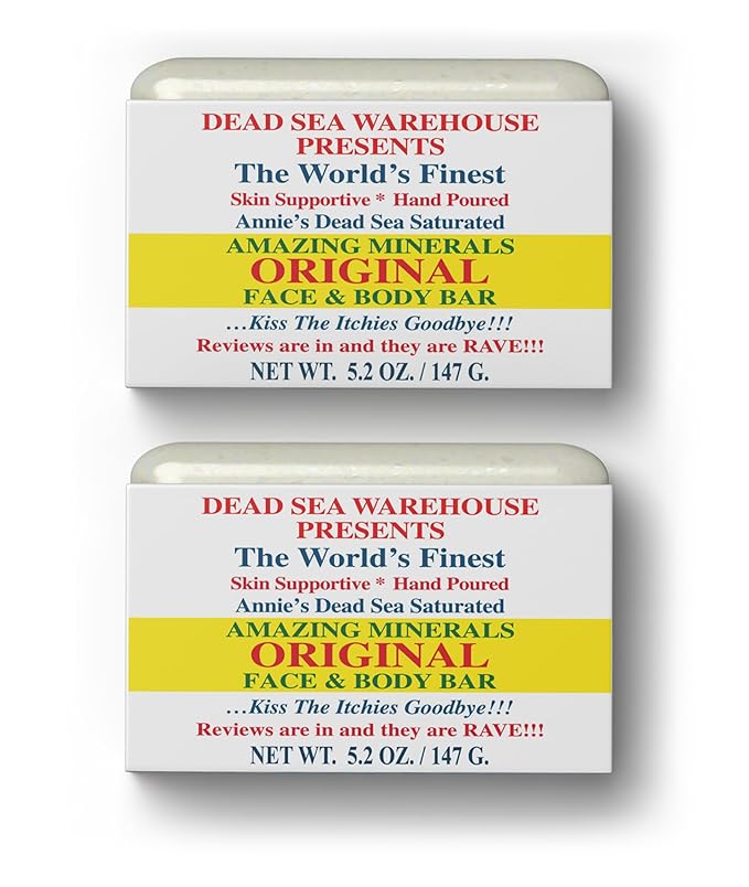 Dead Sea Warehouse - Dead Sea Salt Soap Bar - Original Face & Body Bar - Hydrating Mineral Soap for All Skin Types, Fragrance-Free - 2 Pack - 5.2 oz
