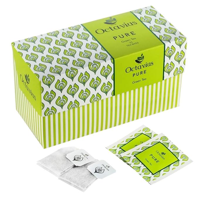Octavius Green Tea Bags Enveloped (30 TEA BAGS, PURE GREEN TEA)