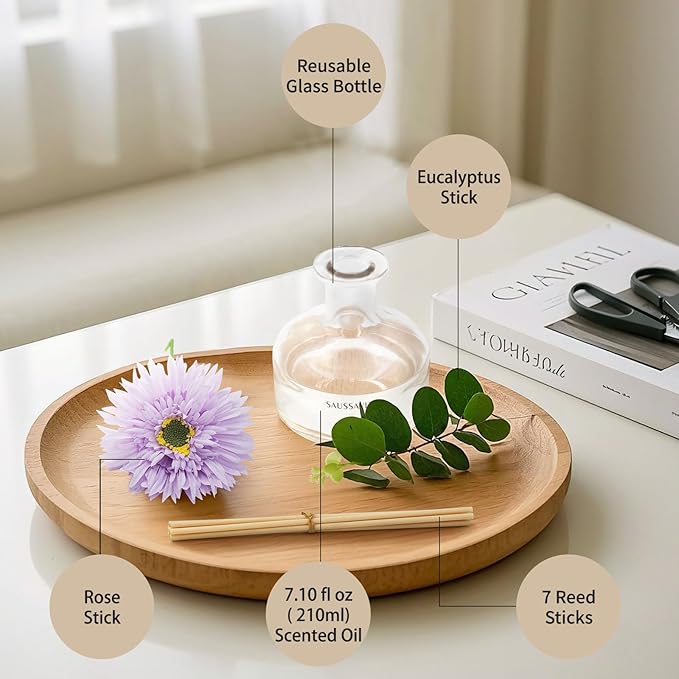 Lavender Reed Diffuser Set – Soft Scent for a Cozy Home, Water-Based, Long-Lasting, Elegant Gift for Bedroom, Bathroom, or Living Room