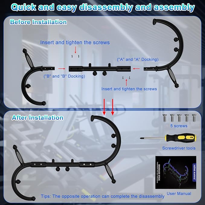 KEINE MARKE Trigger Point Massage Tool, Back Massage Tool, Pressure Point Massage Tool, Handheld Back, Neck, Shoulder, Leg and Feet Massage Hook for Men & Women (Classic Black)