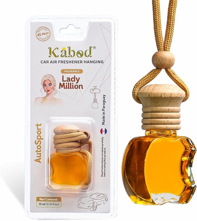 Kabod Lady-Inspired Car Air Freshener | Hanging Essential Oil Diffuser for Women | Floral & Sweet Scent | Natural Odor Eliminator | Long-Lasting Fragrance | 10 ml