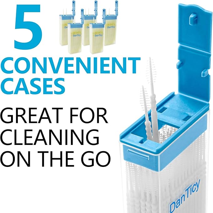 Brushpicks Interdental Toothpicks,Soft Bristle Dental Floss Picks Toothpicks,Helps Removes Plaque and Debris Between Your Teeth 600PCS (Pack of 5) Coconut