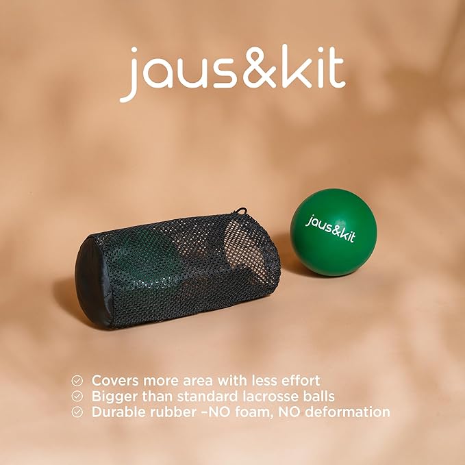 J&K 3.5 in Massage Ball for Back Pain – 2 Large Therapy Massage Balls – Trigger Point Relief and Myofascial Release – Rubber Ball for Physical Therapy