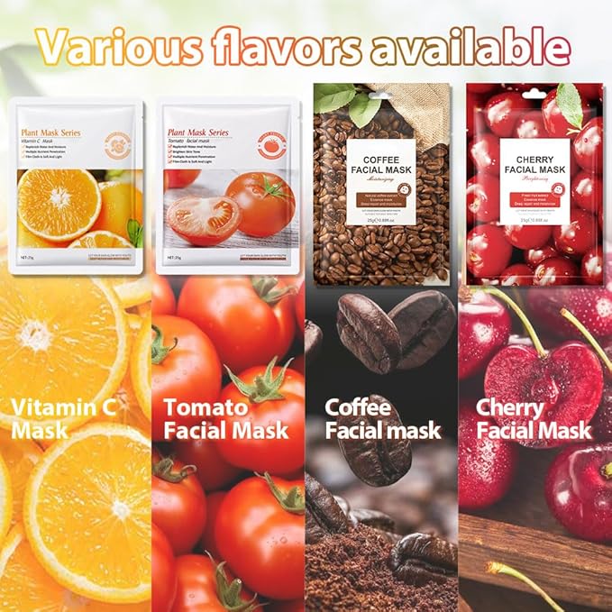 Kaely 12 Pack Variety Face Masks for Kids, Kids Face Mask Spa Day Kit Supplies, Spa Party Favors for Teens Girls Women, Sheet Facial Mask Skincare Gifts Set, Hydrating Nourish for All Skin Types, 01