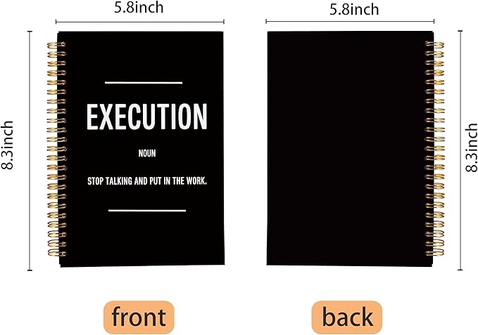 Execution Definition Motivational Notebook Journal, Inspirational Office Gifts for Coworkers Women Men, Inspiring Work Spiral Notebooks 5.5x8.3 Inch
