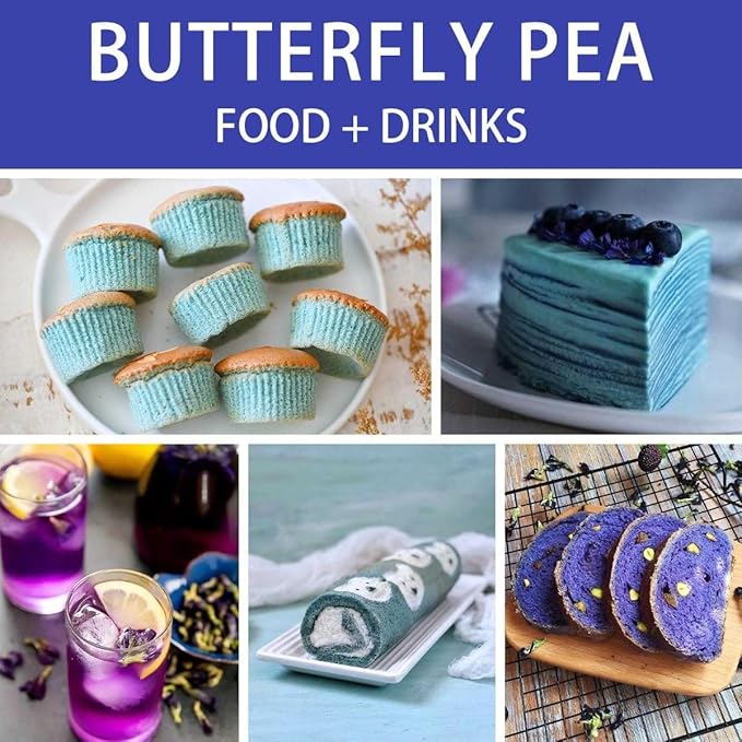 EILIN YHT Butterfly Pea Flower Tea Bags Organic Dried Flowers Natural Blue Tea 50 Counts