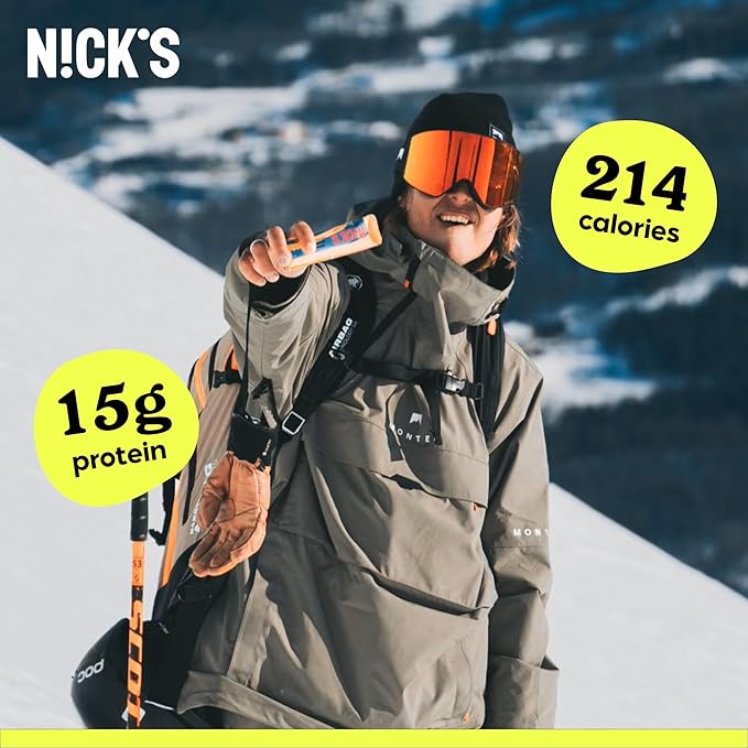 Nick’s Peanut Butter Protein Bars – 12-Count Box | High Protein, Low Calories, Low Carbs, Keto Friendly, No Added Sugar