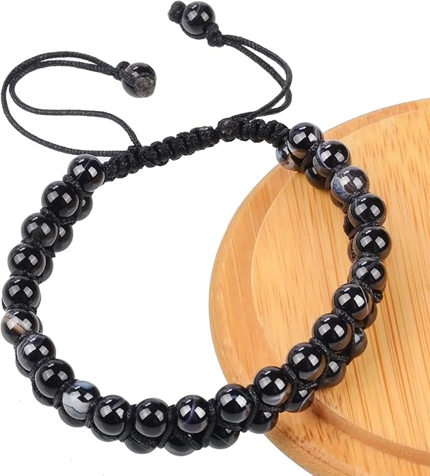 MASSIVE BEADS Double Layer Natural Chakra Healing Power Crystals Macrame Bracelet Yoga Stone Beads Gemstone Meditation Relax Anxiety Bangle for Unisex Women Men